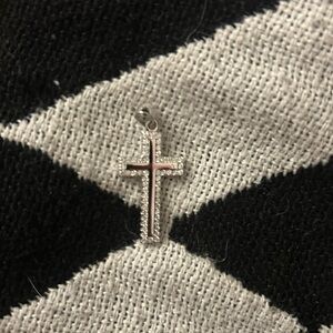 Sterling Silver Cross Moisanite Pendant